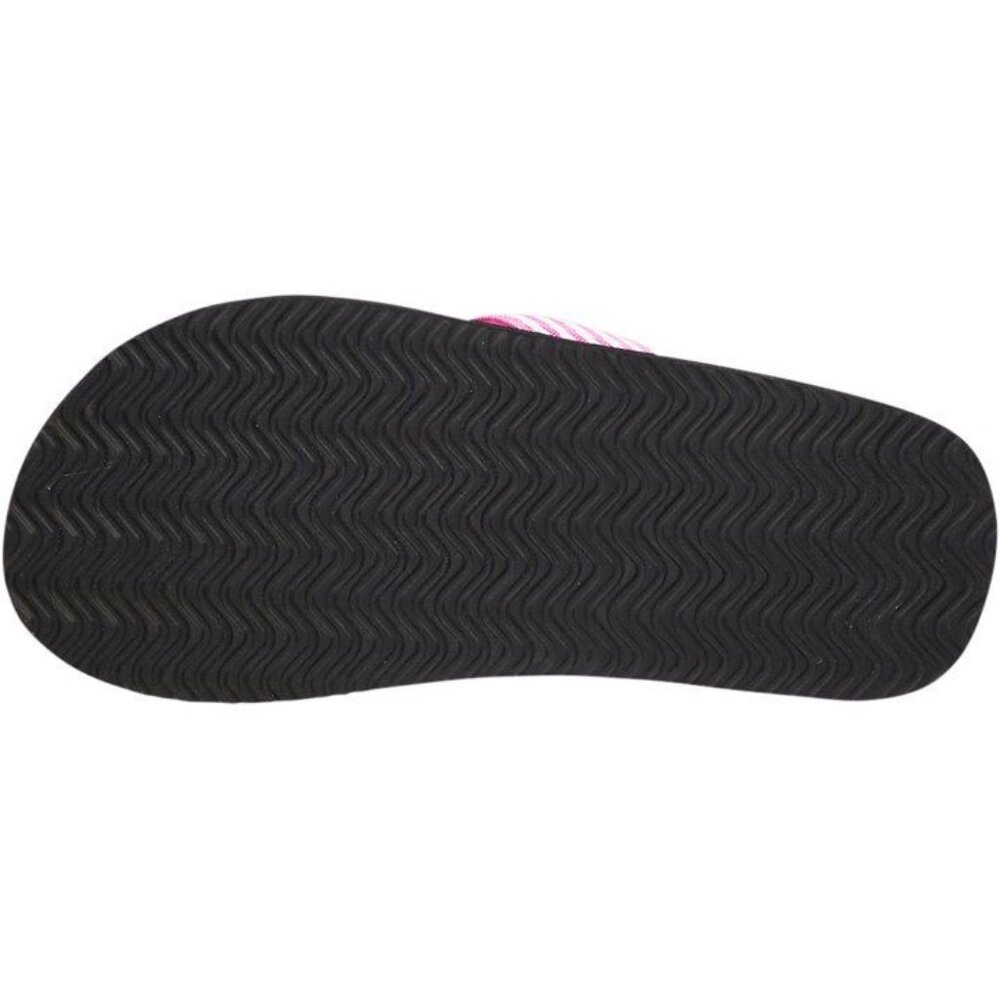 Norty Womens Flip-Flops Size 6 Fuscia Striped Strap Rubber Sole Casual Beach San - Picture 6 of 6